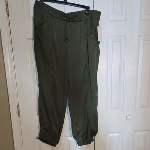 NEW Calligraphie Olive Green Joggers Style Drawstring Pants XL